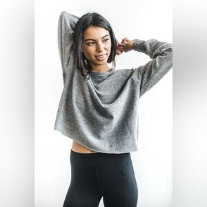 Joah Brown Slouchy Sweater, Relaxed Fit, One Size, Gray, Joah Brown Cropped Top